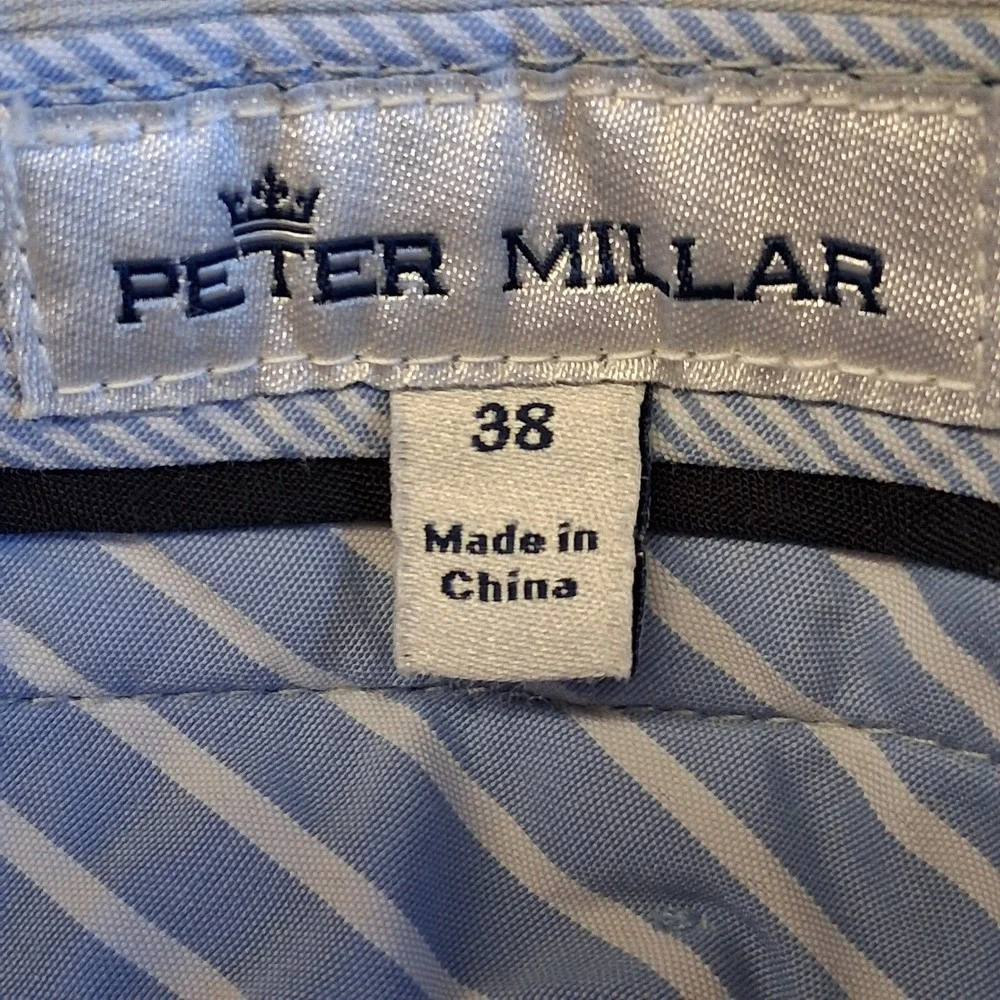 Peter Millar Crown Bedford Cotton-Blend‎ ShortMens 38 Light Gray Golf GUC